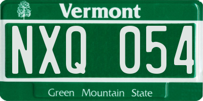 VT license plate NXQ054