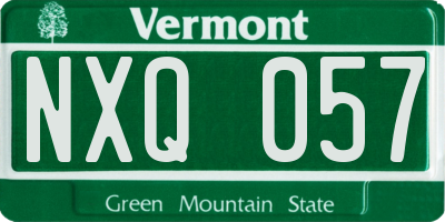 VT license plate NXQ057