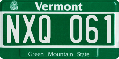 VT license plate NXQ061