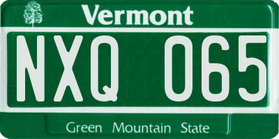 VT license plate NXQ065