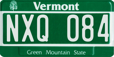 VT license plate NXQ084