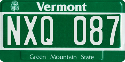 VT license plate NXQ087
