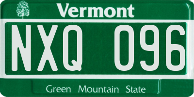 VT license plate NXQ096