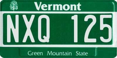 VT license plate NXQ125