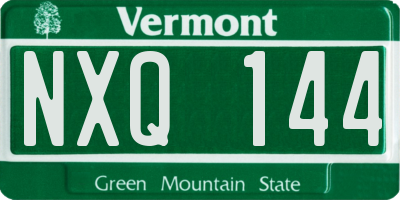 VT license plate NXQ144