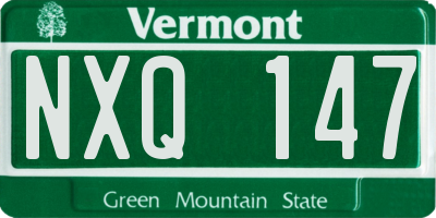 VT license plate NXQ147