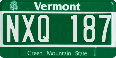 VT license plate NXQ187