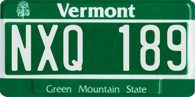 VT license plate NXQ189