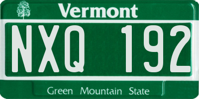 VT license plate NXQ192