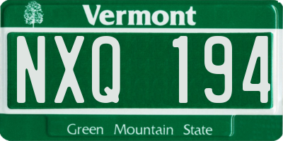 VT license plate NXQ194