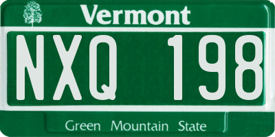 VT license plate NXQ198