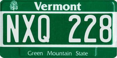 VT license plate NXQ228