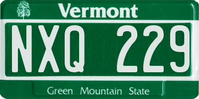 VT license plate NXQ229
