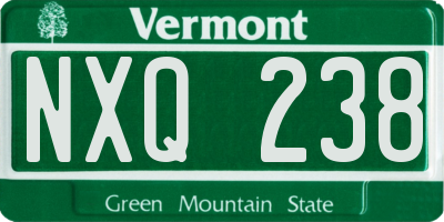 VT license plate NXQ238