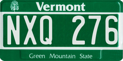 VT license plate NXQ276