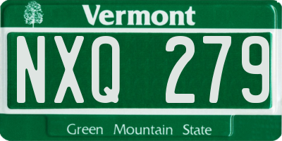 VT license plate NXQ279
