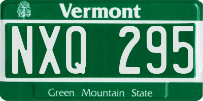 VT license plate NXQ295