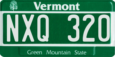 VT license plate NXQ320