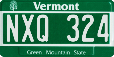 VT license plate NXQ324