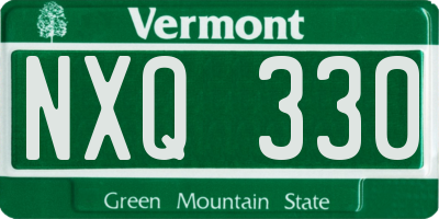 VT license plate NXQ330