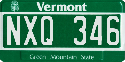 VT license plate NXQ346