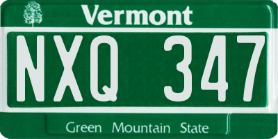 VT license plate NXQ347