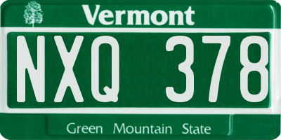VT license plate NXQ378