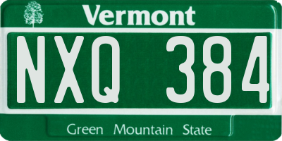 VT license plate NXQ384