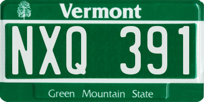 VT license plate NXQ391