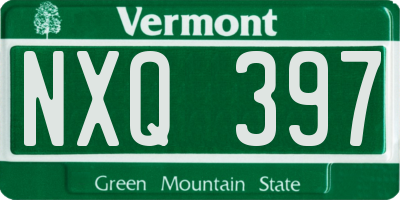 VT license plate NXQ397