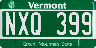 VT license plate NXQ399