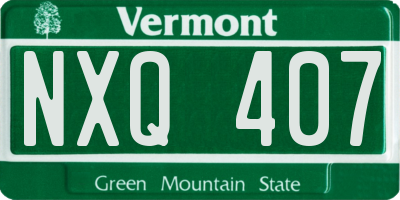 VT license plate NXQ407