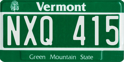 VT license plate NXQ415