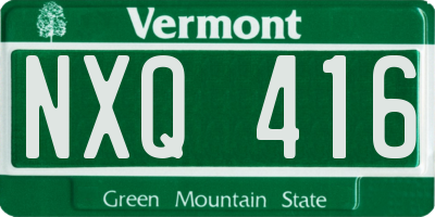 VT license plate NXQ416