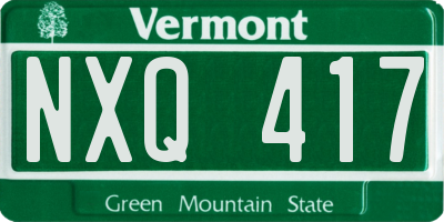 VT license plate NXQ417