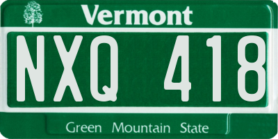 VT license plate NXQ418