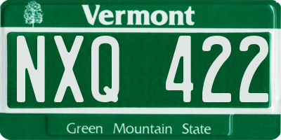 VT license plate NXQ422