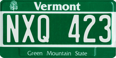 VT license plate NXQ423