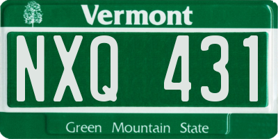 VT license plate NXQ431