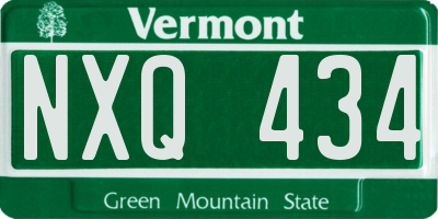 VT license plate NXQ434
