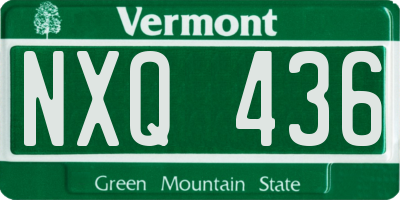 VT license plate NXQ436