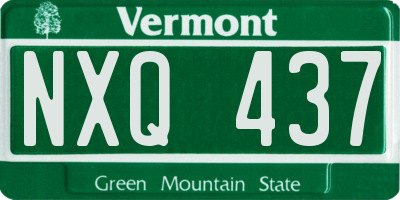 VT license plate NXQ437