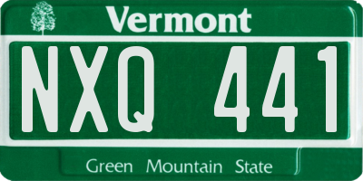 VT license plate NXQ441