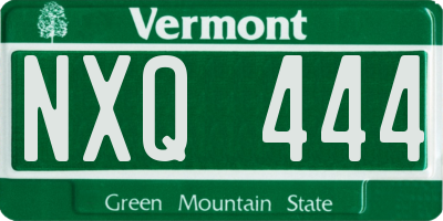 VT license plate NXQ444