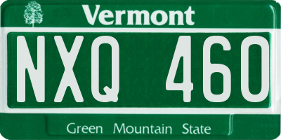 VT license plate NXQ460