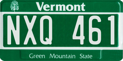 VT license plate NXQ461
