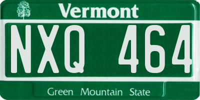 VT license plate NXQ464