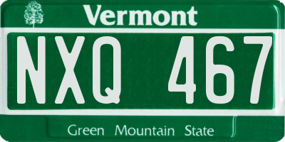 VT license plate NXQ467