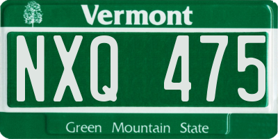 VT license plate NXQ475