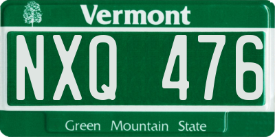 VT license plate NXQ476